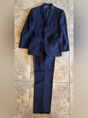 MICHAEL KORS Navy-Blue Wool Suit Mens 36 Short Jacket Pants 31x27 WORN ONCE $400